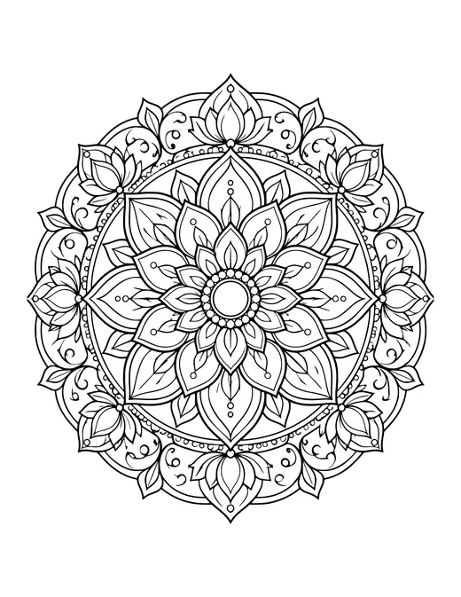 Lotus Mandala coloring page