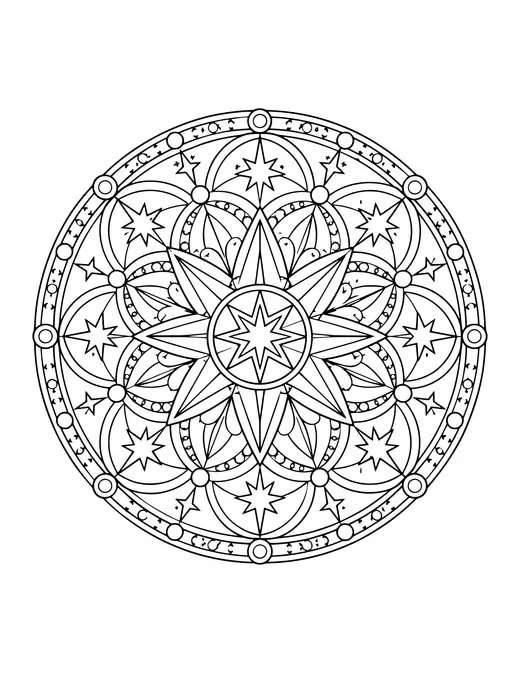 Star Mandala coloring page