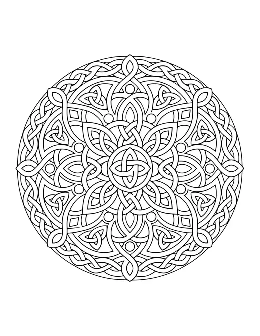Celtic Knot Mandala coloring page