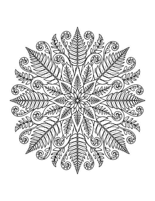 Fern Mandala coloring page