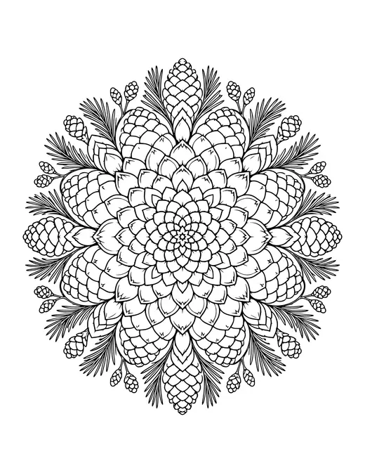 Pinecone Mandala coloring page