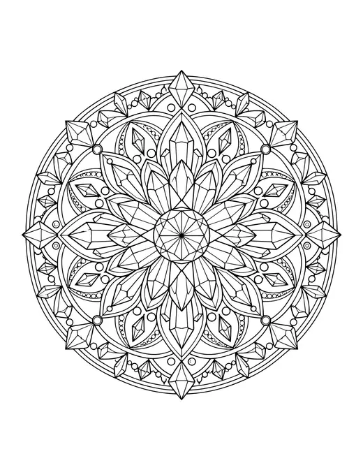 Crystal Mandala coloring page