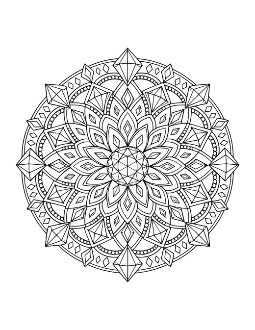 Diamond Mandala coloring page