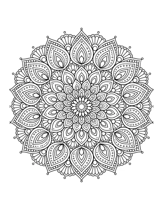 Teardrop Mandala coloring page