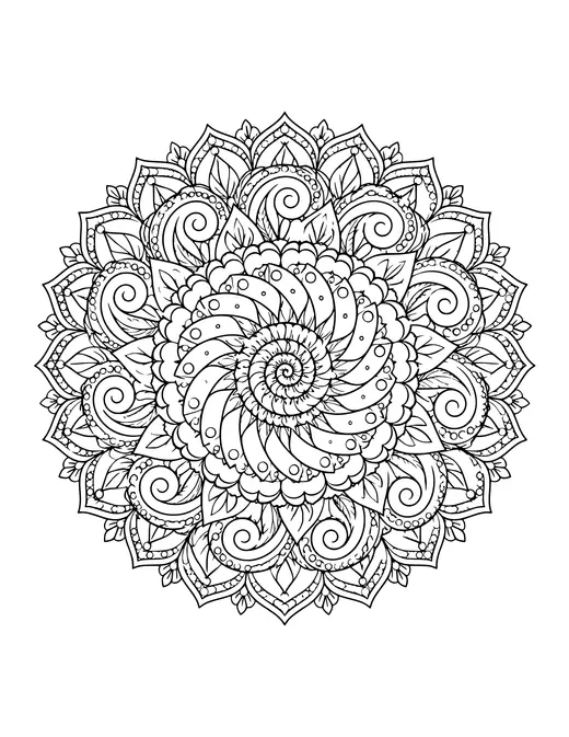 Spiral Mandala coloring page