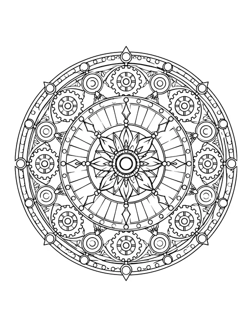 Clock Mandala coloring page