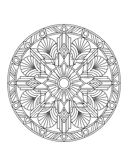 Art Deco Mandala coloring page