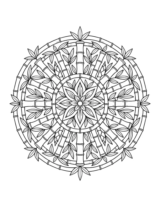 Bamboo Mandala coloring page