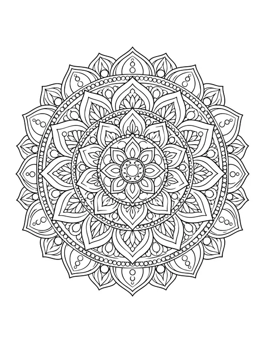Chakra Mandala coloring page