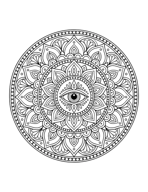 Third Eye Mandala coloring page