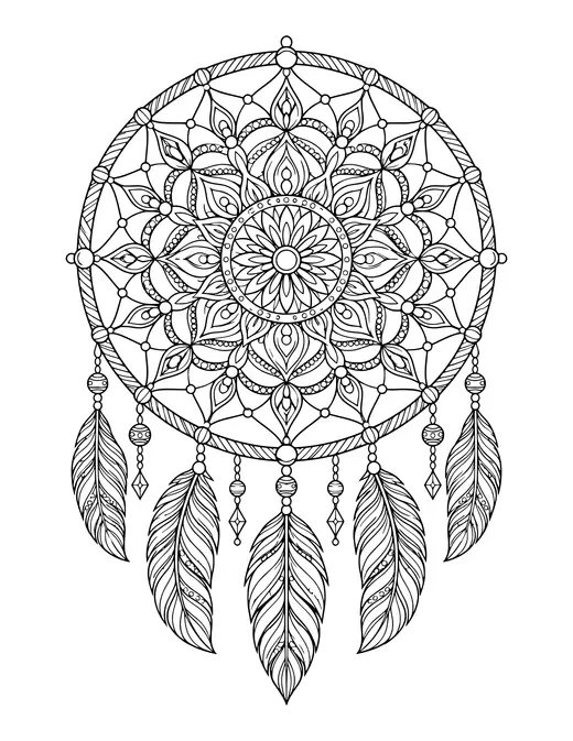 Dreamcatcher Mandala coloring page