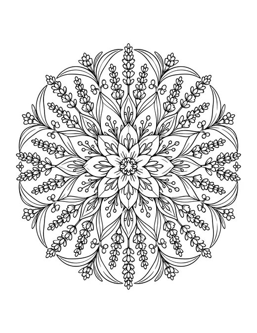 Lavender Mandala coloring page