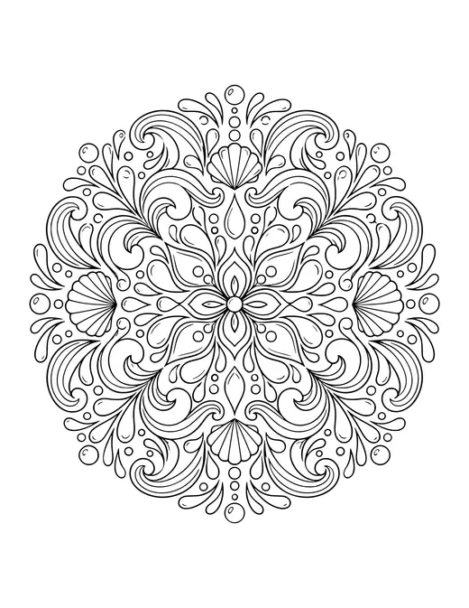 Water Mandala coloring page