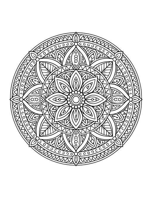 Tribal Mandala coloring page