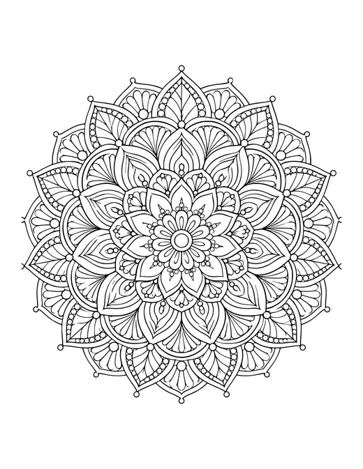 Kaleidoscope Mandala coloring page