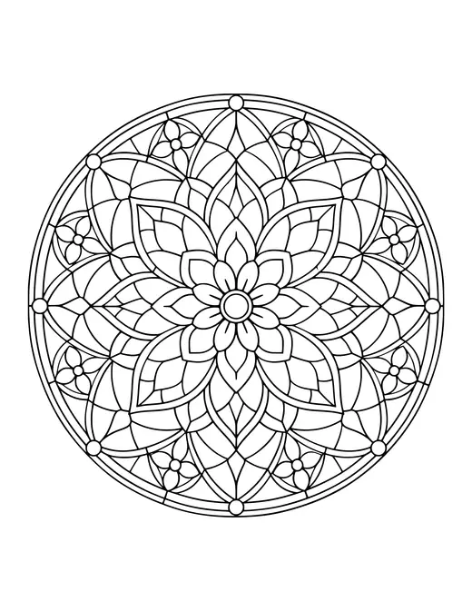 Stained Glass Mandala coloring page