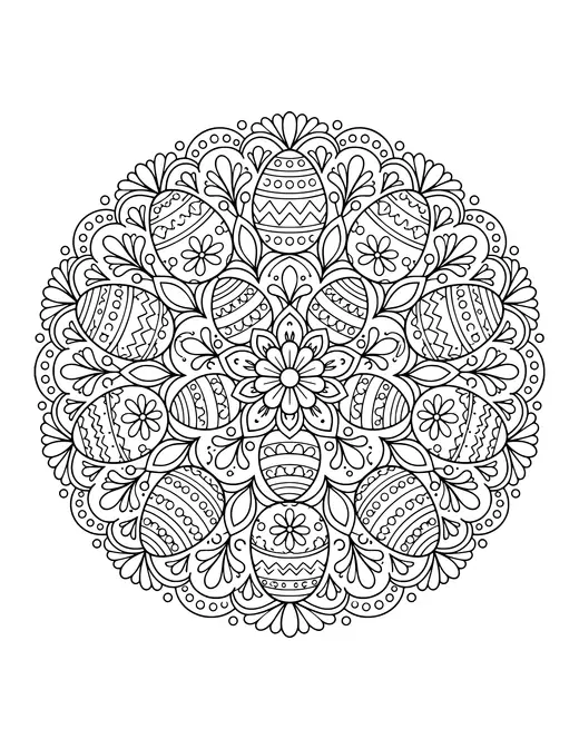 Easter Egg Mandala coloring page