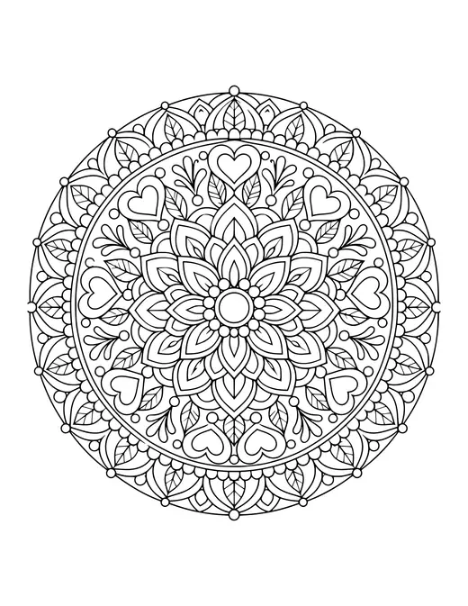 Gratitude Mandala coloring page