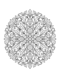 Leafy Vine Mandala coloring page