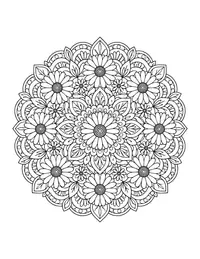 Daisy Mandala coloring page