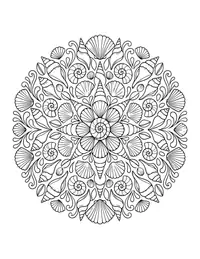 Seashell Mandala coloring page