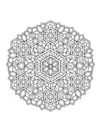 Geometric Hexagon Mandala coloring page
