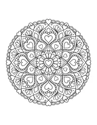 Heart Mandala coloring page