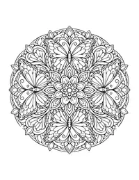 Butterfly Wing Mandala coloring page