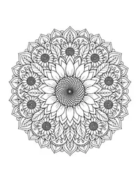 Sunflower Mandala coloring page