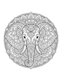 Elephant Mandala coloring page