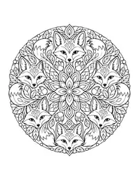 Fox Mandala coloring page