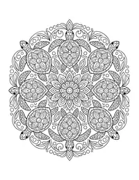 Turtle Mandala coloring page