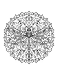 Dragonfly Mandala coloring page