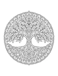 Tree of Life Mandala coloring page