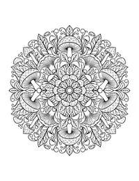 Mushroom Mandala coloring page