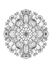 Cactus Mandala coloring page