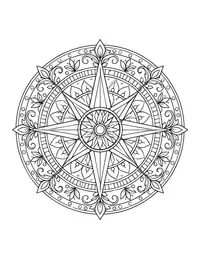 Compass Mandala coloring page