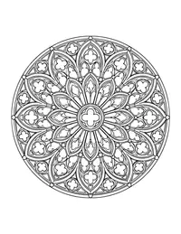 Gothic Window Mandala coloring page