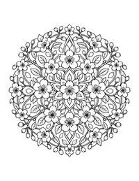 Cherry Blossom Mandala coloring page