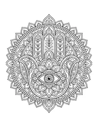 Hamsa Mandala coloring page