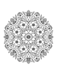 Wildflower Mandala coloring page