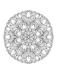 Tulip Mandala coloring page