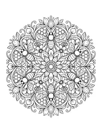 Bee Mandala coloring page