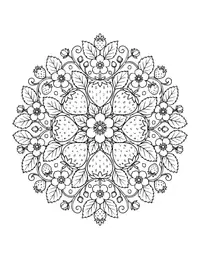 Strawberry Mandala coloring page