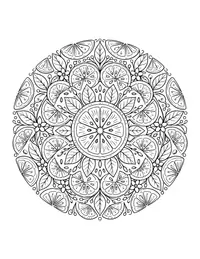 Lemon Slice Mandala coloring page