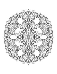 Citrus Mandala coloring page