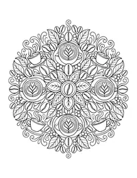 Coffee Mandala coloring page