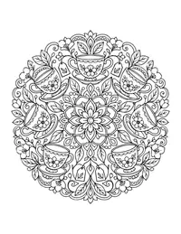 Tea Cup Mandala coloring page