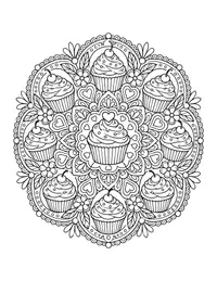 Cupcake Mandala coloring page