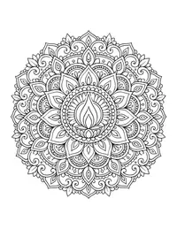 Candle Flame Mandala coloring page